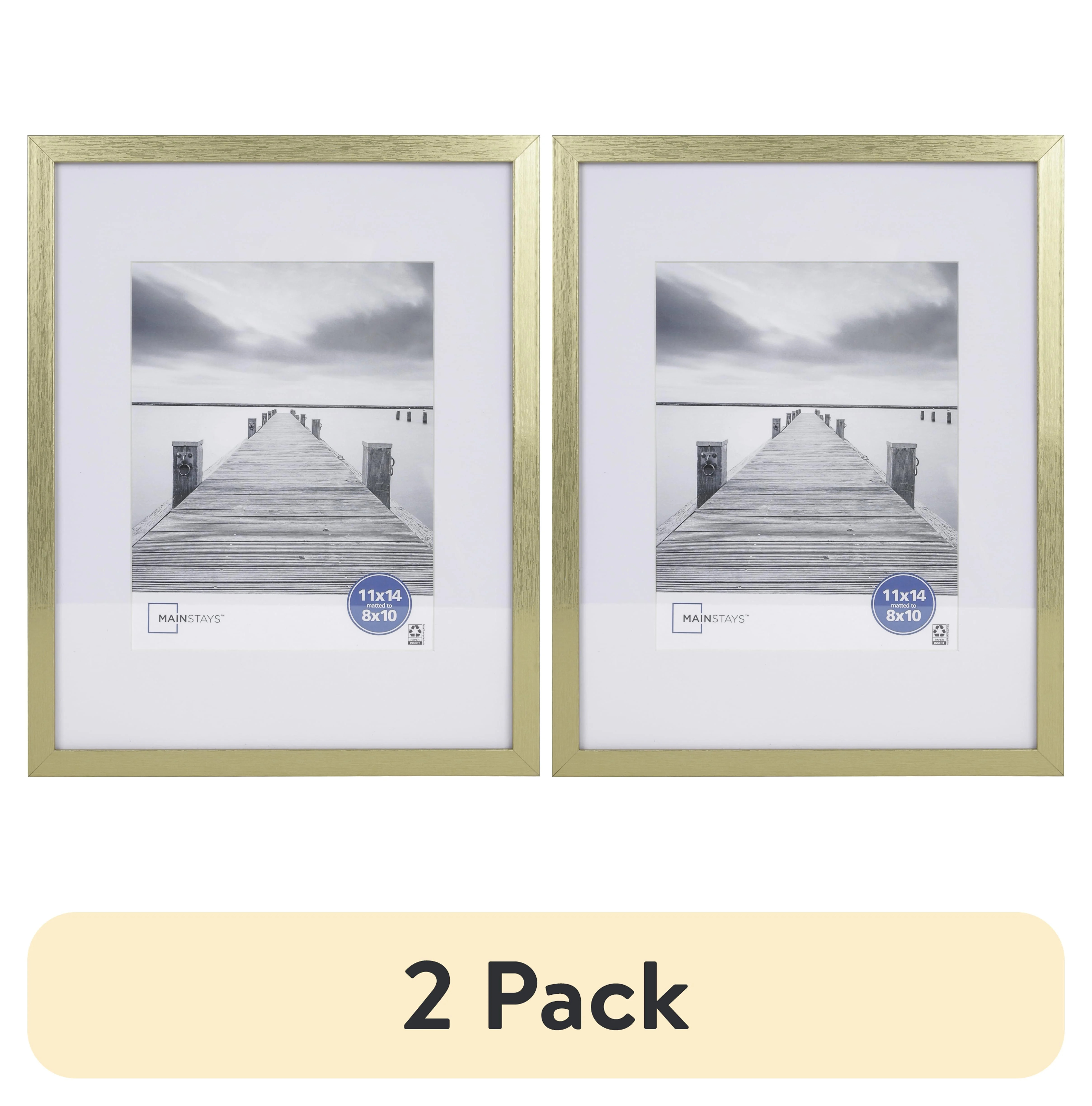 (2 pack) Mainstays 11x14 Linear Gold Gallery Picture Frame | Walmart (US)