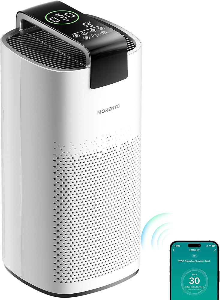 MORENTO Air Purifiers for Home Large Room Up to 2050 Ft² with PM 2.5 Air Quality Sensor, Smart W... | Amazon (US)