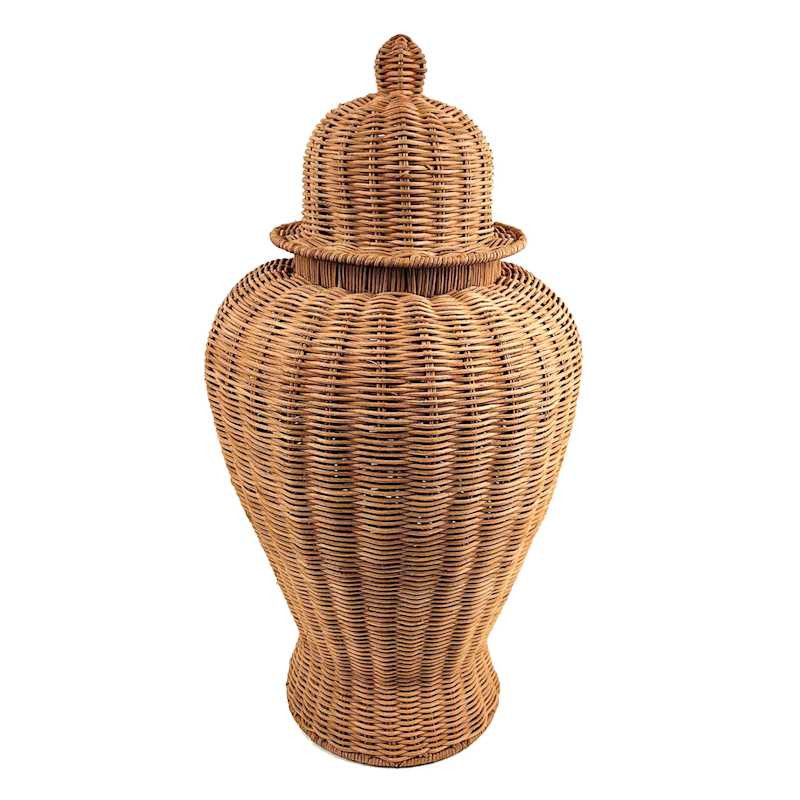Natural Rattan Ginger Jar, 23" | At Home