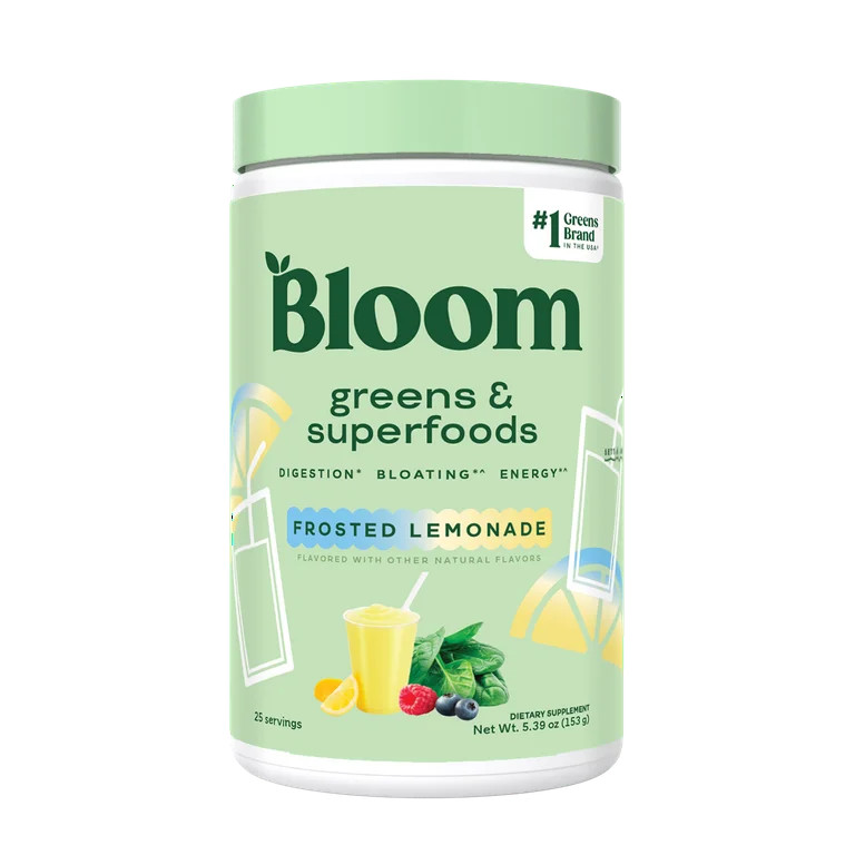 Bloom Nutrition Greens & Superfoods Powder, Frosted Lemonade, 25 Servings | Walmart (US)