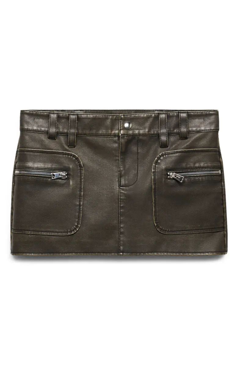 MANGO Zip Pocket Faux Leather Miniskirt | Nordstrom | Nordstrom