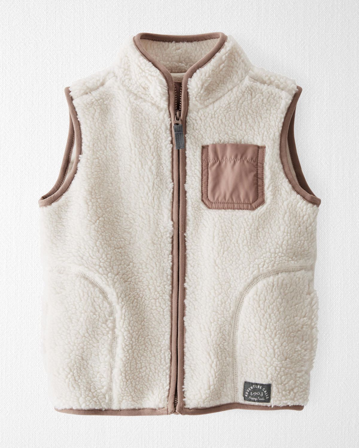 Toasted Wheat Toddler Recycled Sherpa Vest | carters.com | Carter's