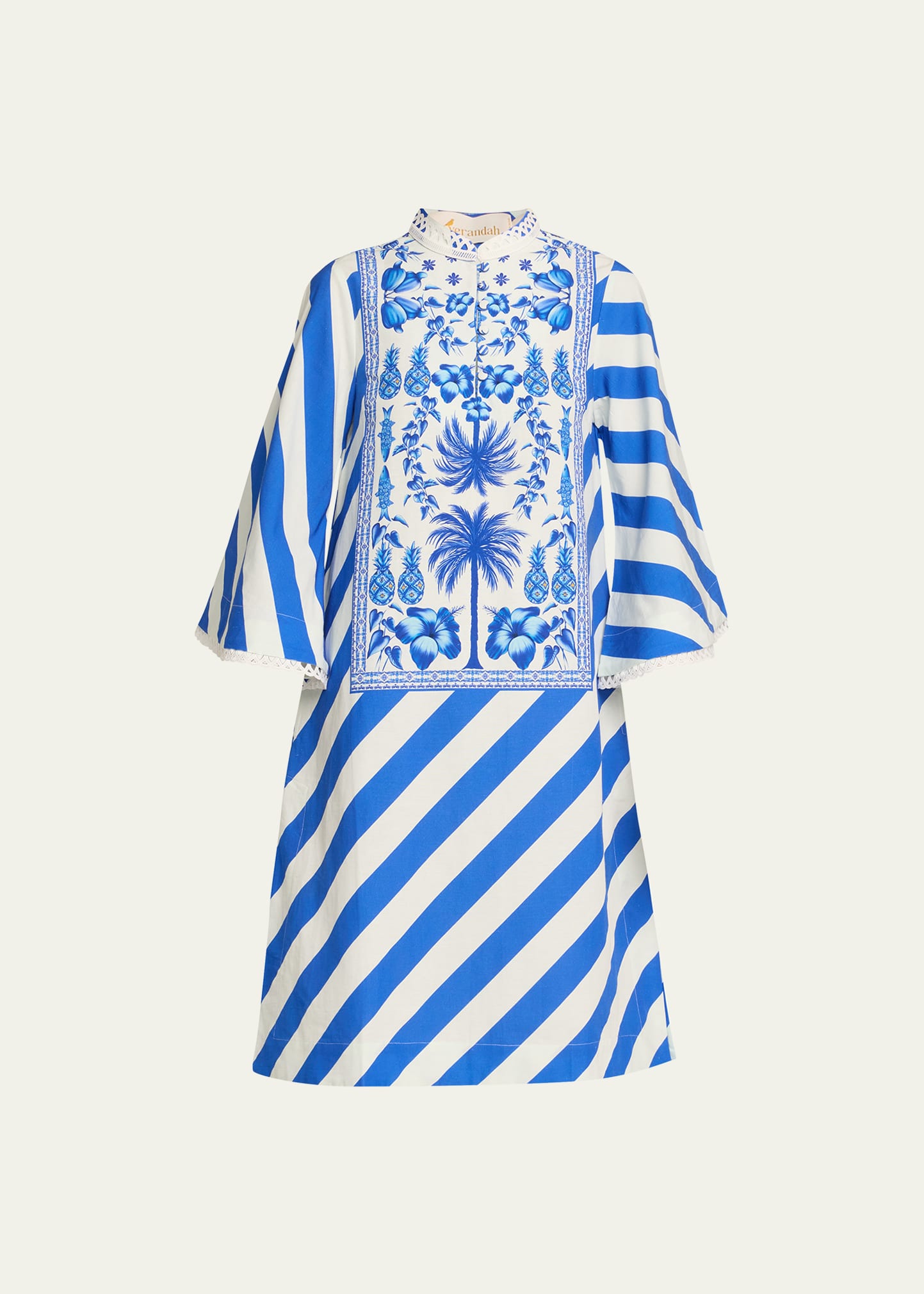 Verandah Striped Azulejos Kaftan Dress | Bergdorf Goodman