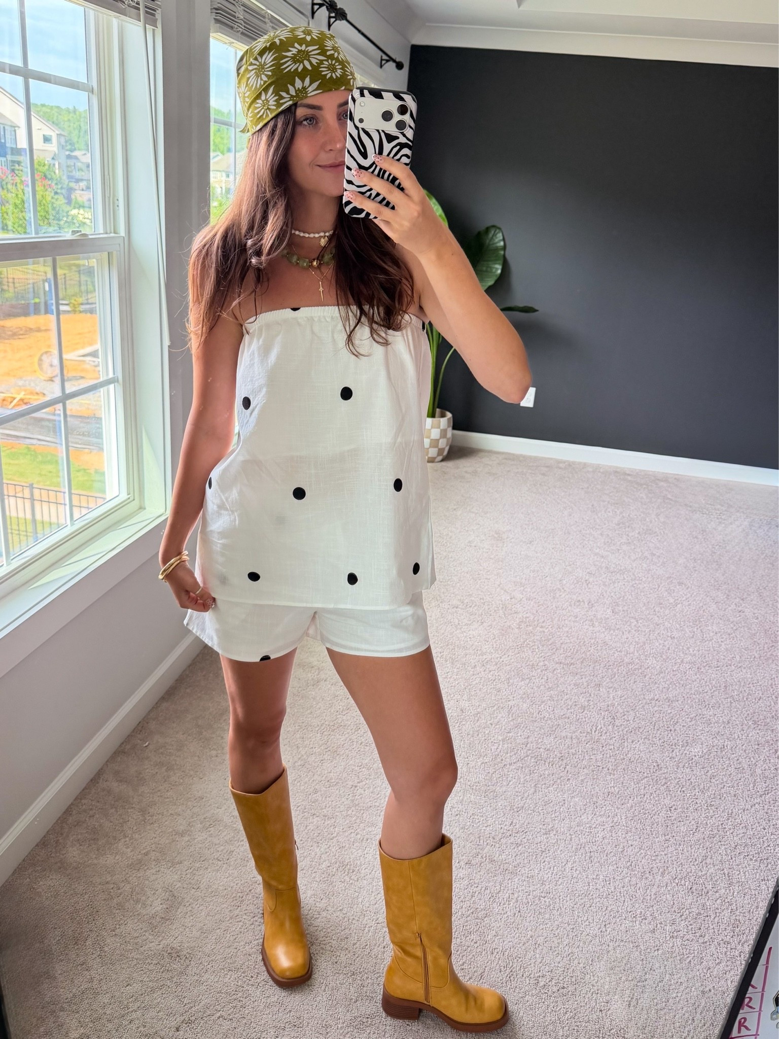 5’9” wearing size medium polkadot two piece set! Size 7 banana boots. Dagger necklace from @saltedsunjewelry on IG

#LTKootd #LTKTall