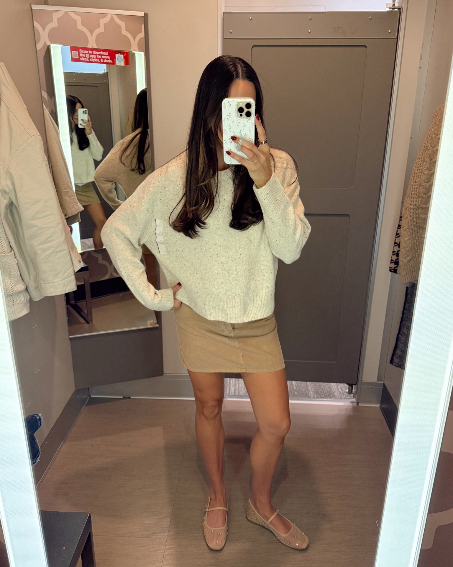 Sweater and corduroy mini skirt on sale for 30% off for Target Circle Week 👏🏼🎯

Rhinestone mesh flats: true to size and so comfy! These will be 40% off tomorrow for one day 👀 

Speckled sweater: sized up to a L (slightly cropped) soft, not itchy
Corduroy mini skirt: wearing a 6 with a belly band 



#LTKShoeCrush #LTKSaleAlert #LTKFindsUnder50