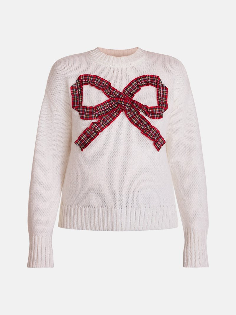 Holiday Time Women\u2019s and Women's Plus Christmas Bow Sweater, Midweight, Sizes XXS-4X | Walmart (US)