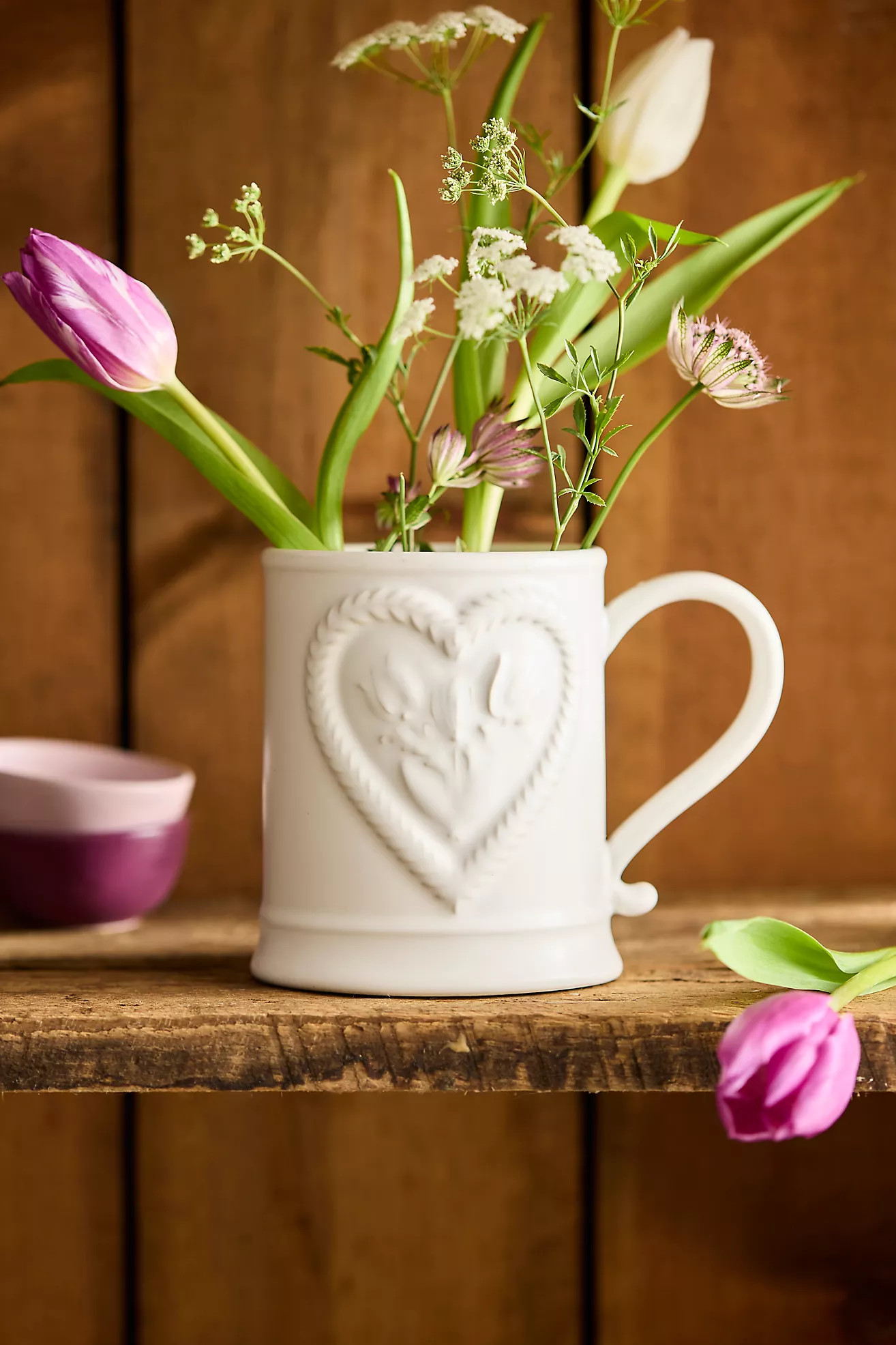 Valentine Cameo Stoneware Mug, Heart | Terrain