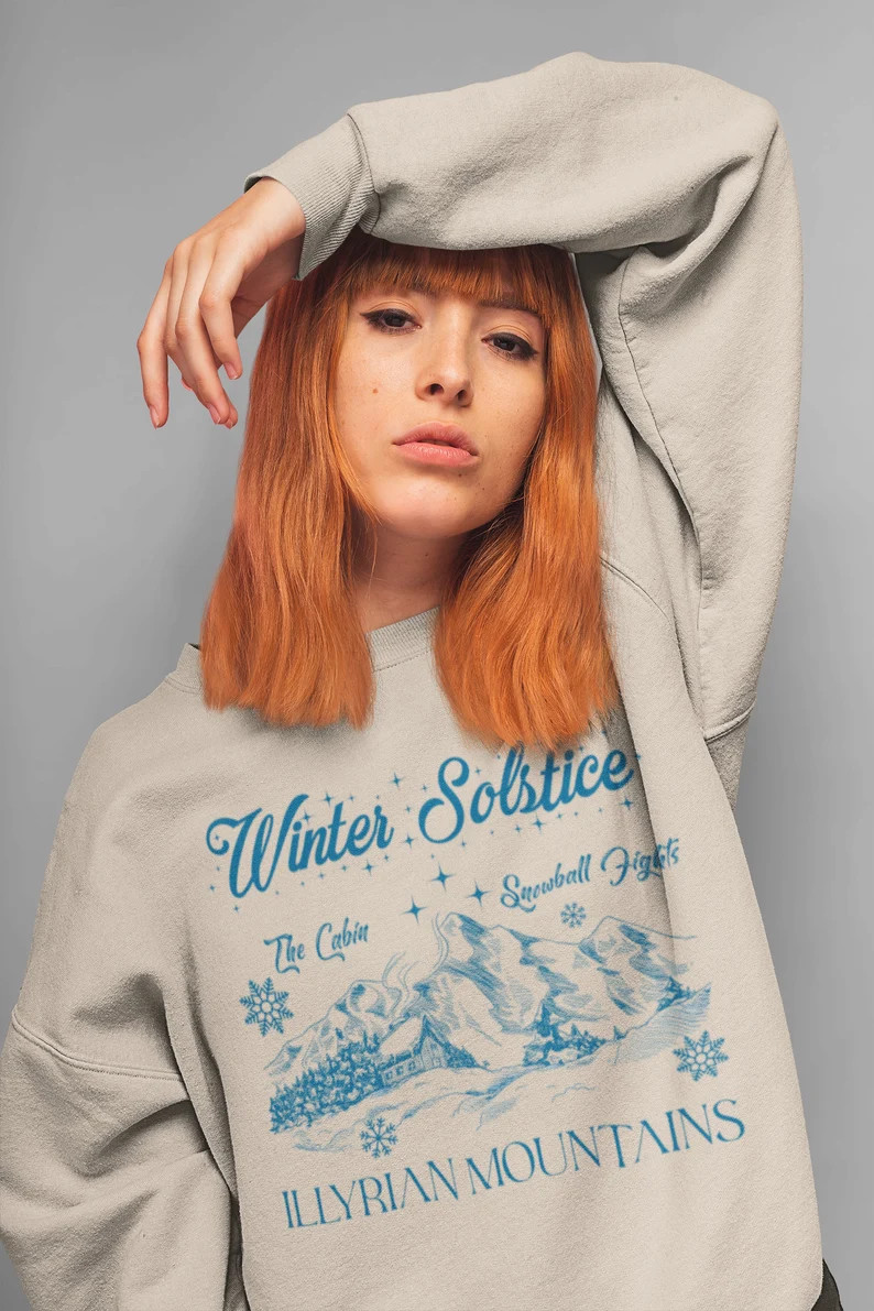 ACOTAR Winter Solstice Sweatshirt, Illyrian Mountains, Christmas Jumper, Xmas Gift, Bookish Gift,... | Etsy (US)