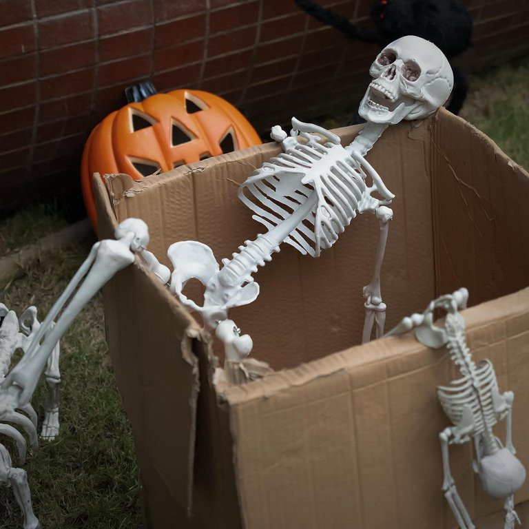 36" Halloween Skeleton Decorations, 3Ft Full Body Posable Joints Realistic Skull, Hanging Plastic... | Walmart (US)