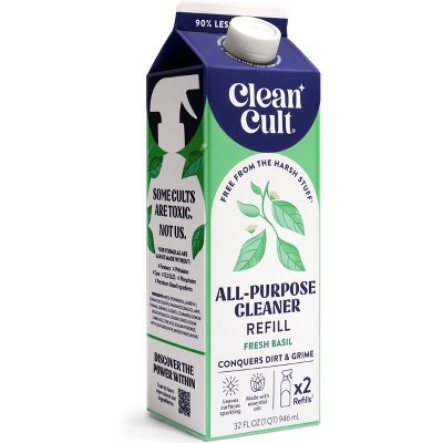 Clean Cult Fresh Basil All-Purpose Liquid Cleaner Refills - 32oz: Multi-Surface, Non-Porous, Countertops | Target