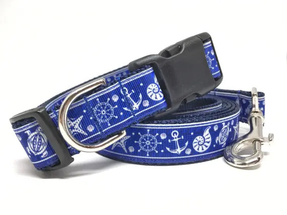Nautical Dog Collar  Beach Dog Collar  Ocean Dog Collar | Etsy | Etsy (US)
