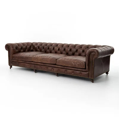 Hillview Cigar Leather Chesterfield Sofa Trent Austin Design® | Wayfair North America