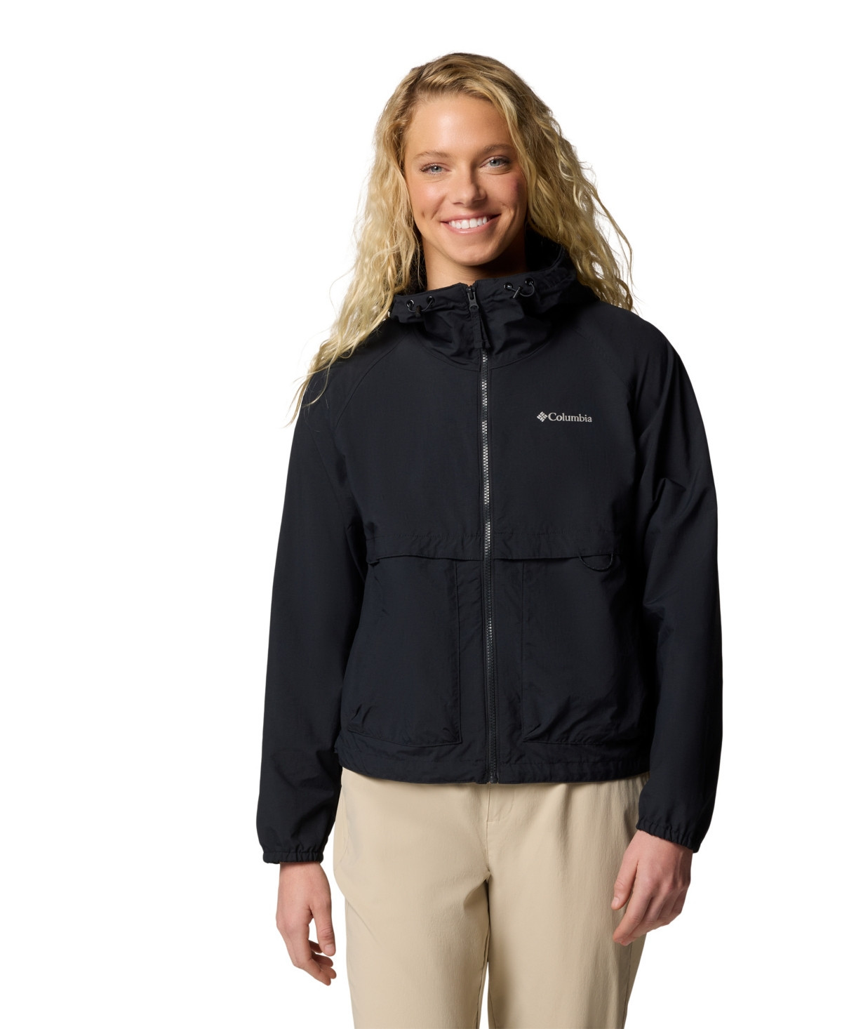 Columbia Women's Spire Valley Windbreaker Jacket - Black | Macy's