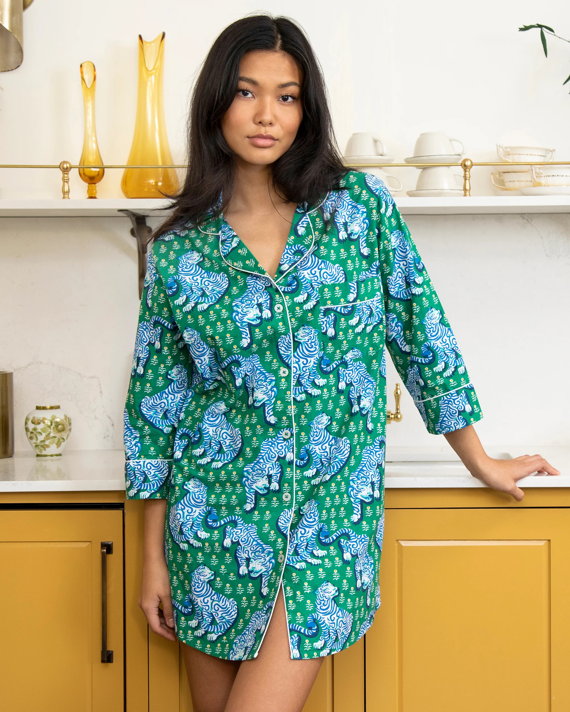 Tiger Queen Sleep Shirt Jade | Printfresh