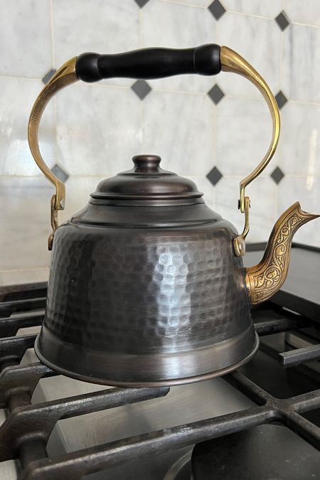Beautiful handmade copper and brass tea kettle 

#LTKhome