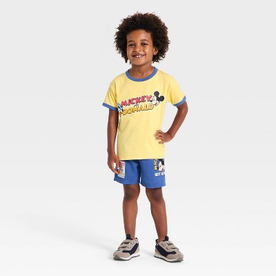 Toddler Boys' 2pc Disney Mickey Mouse & Friends T-Shirt & Shorts Set - Yellow 3T | Target