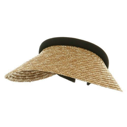 MG Ladies Sewn Braid Wheat Straw Clip-On Visor (Natural) | Amazon (US)