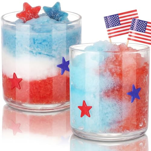 Skylety 2 Pcs 4th of July Icon Juice Glass 14oz Patriotic Juice Glasses 250 Anniversary Hostess Gift for Women Girls Independence Day Birthday Bridal Shower Gifts | Amazon (US)
