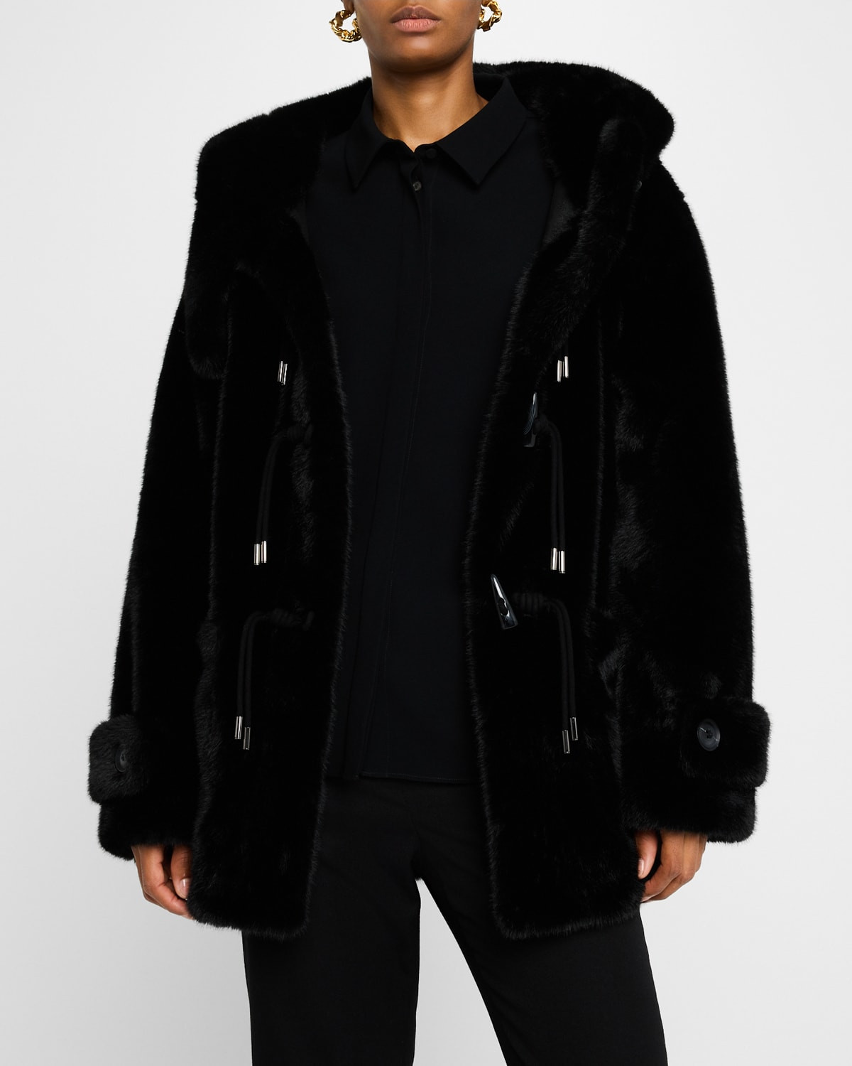 Rosie Hooded Faux Fur Coat | Neiman Marcus