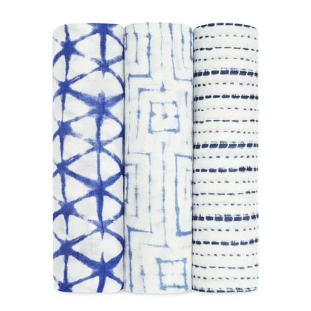 aden + anais silky soft swaddles indigo shibori 3-pack | Walmart (US)