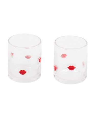 Set Of 2 Lip Double Old Fashioned Glasses | TJ Maxx