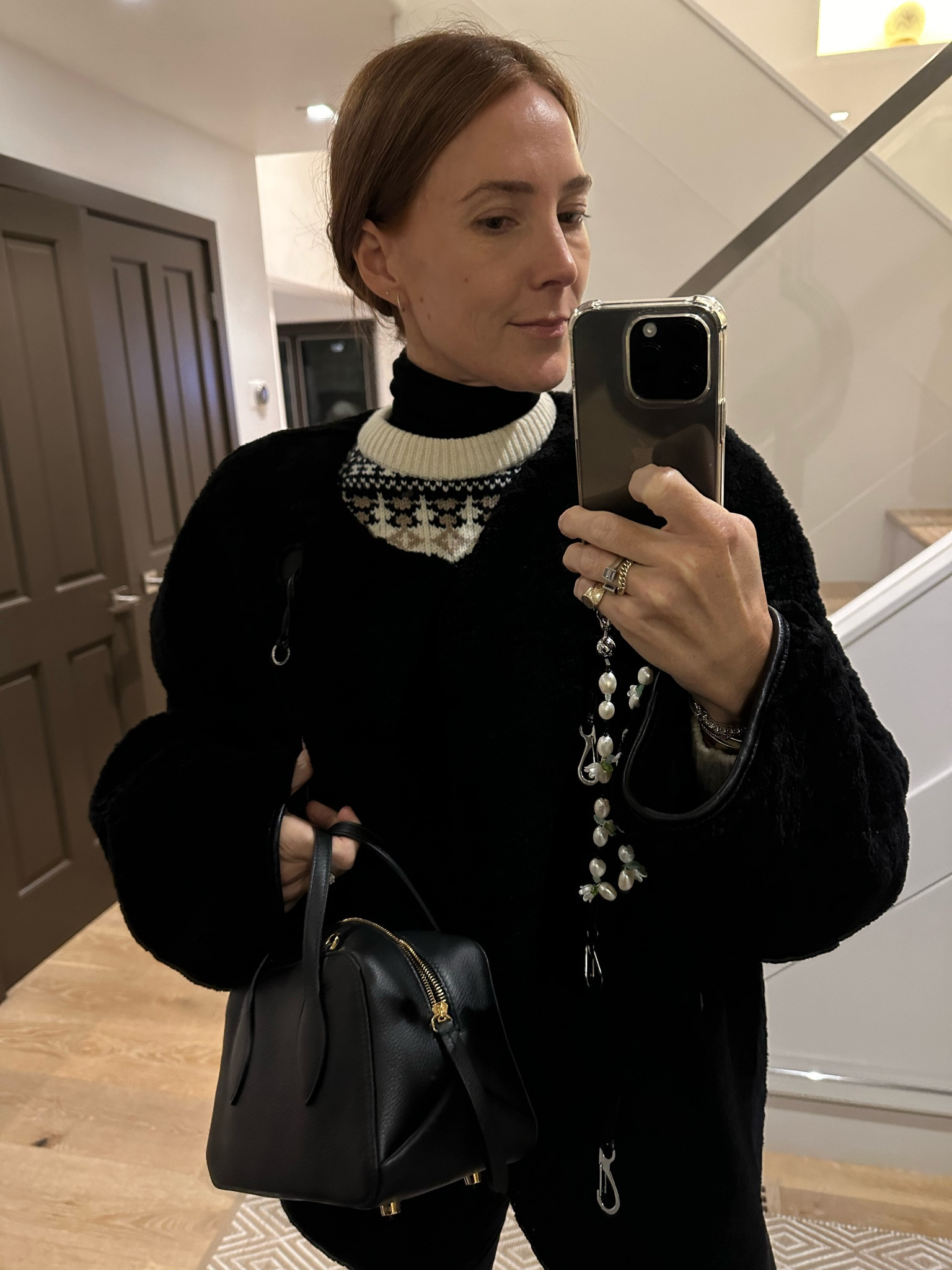 Dinner look in Sun Valley, loving a fair isle sweater under my Toteme shearling coat. 

#LTKSeasonal #LTKfindsunder100 #LTKitbag