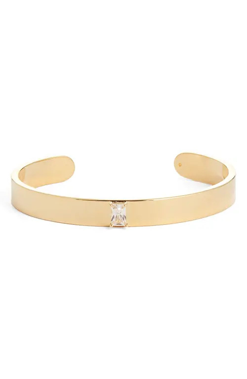 Nordstrom Cubic Zirconia Cuff Bracelet in Clear- Gold at Nordstrom | Nordstrom