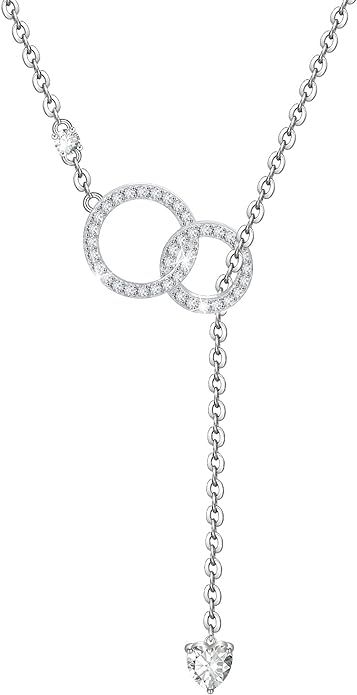 Jemplestic Infinity Heart Necklace 925 Sterling Silver Simple Y Drop Necklace Jewelry for Women a... | Amazon (US)