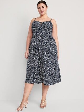 Fit & Flare Floral Smocked Midi Cami Dress for Women | Old Navy (US)