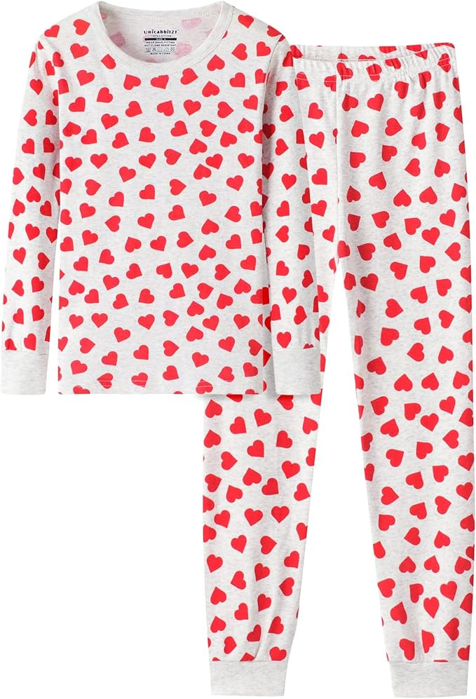 UNICABBIT21 Pajamas for Girls Cute Cat Sleepwear Little & Big Kids Short Sleeve Loungewear PJ Clo... | Amazon (US)