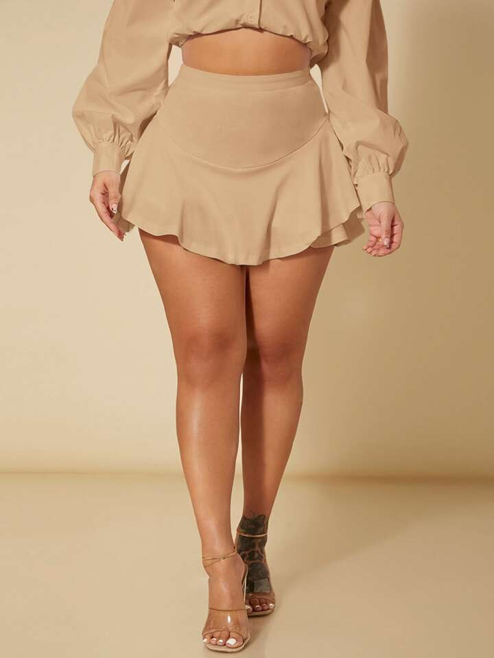 SHEIN SXY High Waist Ruffle Hem Skort | SHEIN