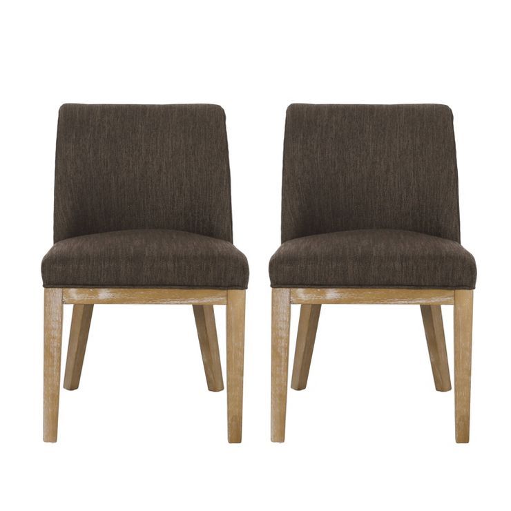 Set of 2 Camas Contemporary Fabric Upholstered Wood Dining Chairs - Christopher Knight Home | Target