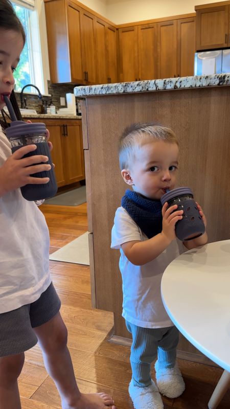 Kids Mason jars for smoothies or whatever you wanr. Harper’s using the 12oz and cam’s using the 8oz. So far we love them! 

#LTKfamily #LTKkids #LTKhome