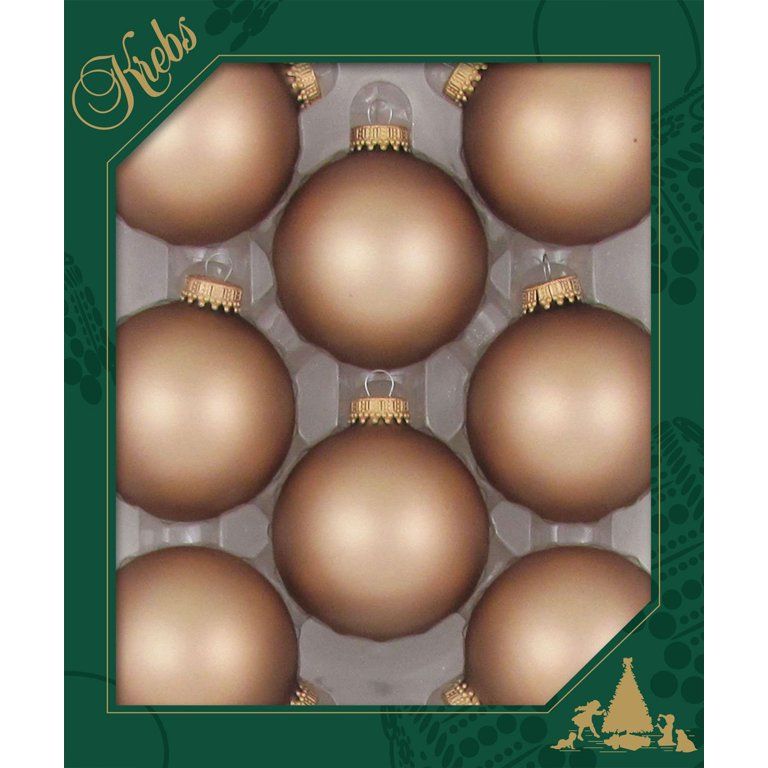 Christmas by Krebs Cappuccino Velvet Brown Seamless Glass Christmas Ball Ornaments, 8 Count (2.63... | Walmart (US)