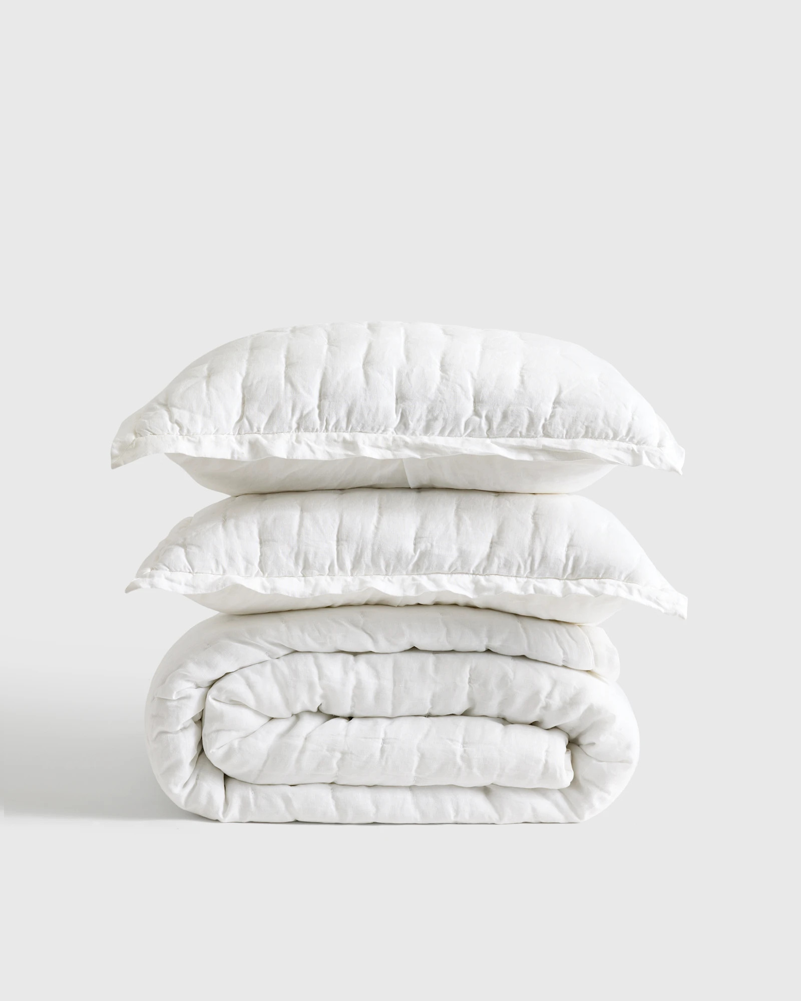Quince | European Linen Dream Quilt Set in Dusty Mauve, Size Twin | Quince