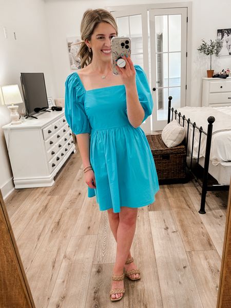 This pretty blue dress is on sale for $22.40! I’m wearing it for a baby shower this weekend! Size XS (runs tts) 
Heels run tts 


#LTKsalealert #LTKSeasonal #LTKbaby