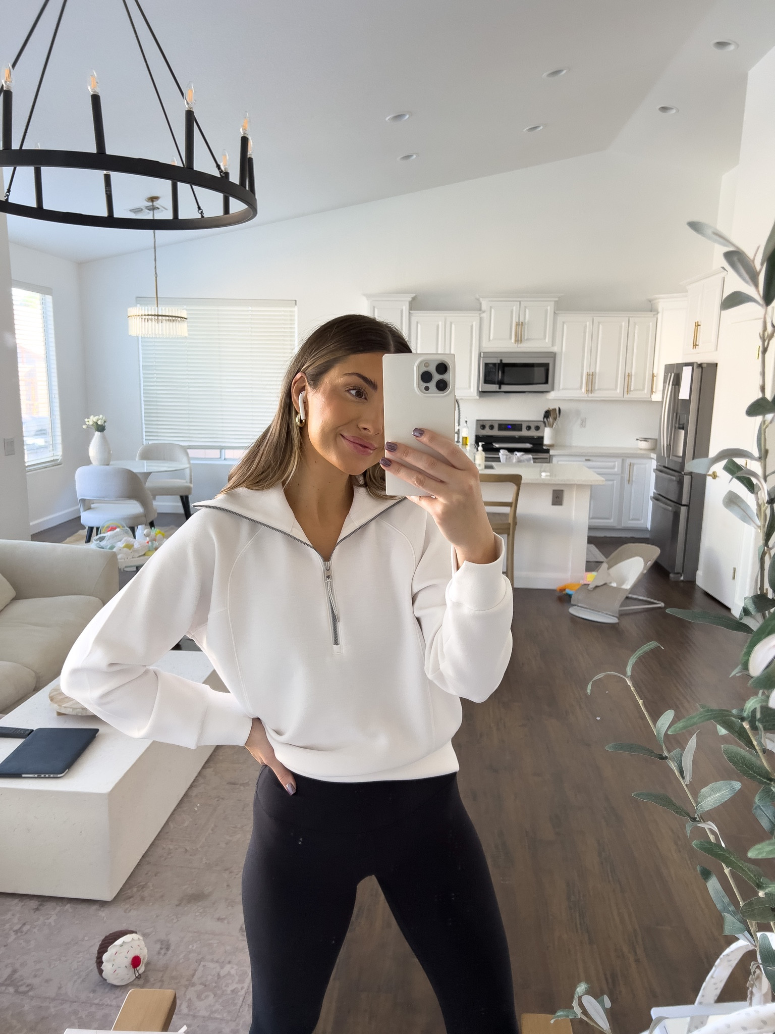 Obsessed with this white half zip!!! So lightweight and comfortable! 

#LTKSeasonal