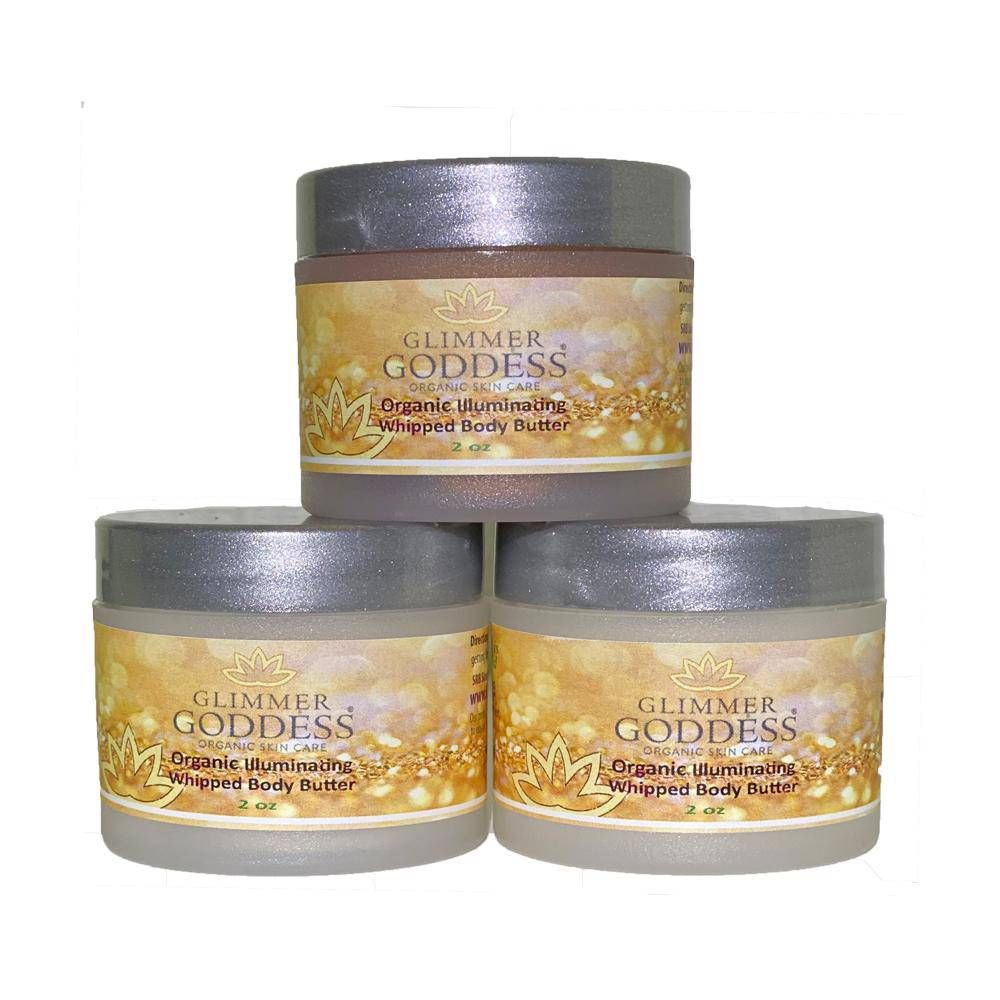 Organic Shimmering Whipped Body Butter Trio | Glimmer Goddess