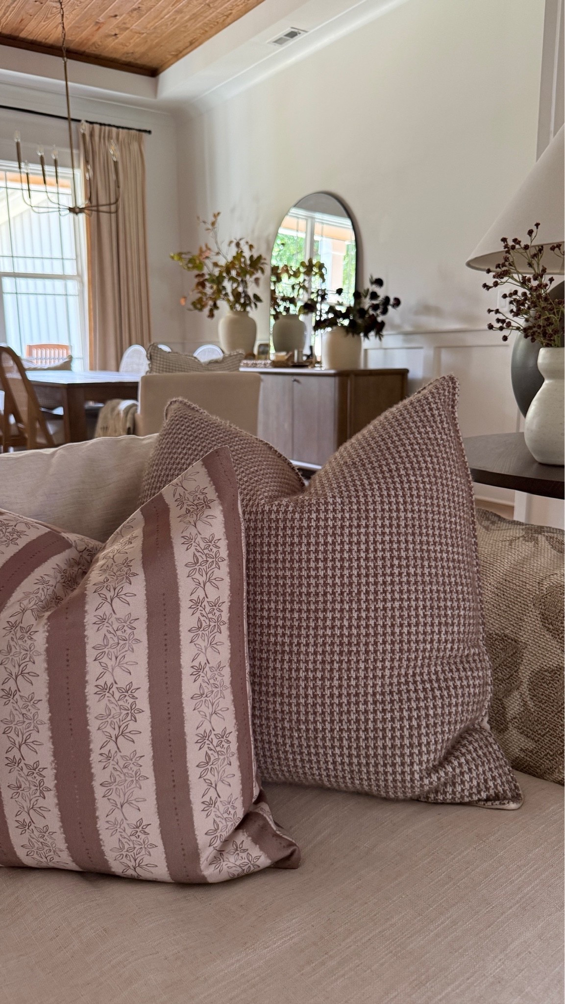 The prettiest patterns combined made the perfect autumnal pillow combo 🤎🍂 I love how cozy these are and they made the living room so elevated for the season.

#LTKHome #LTKSeasonal
