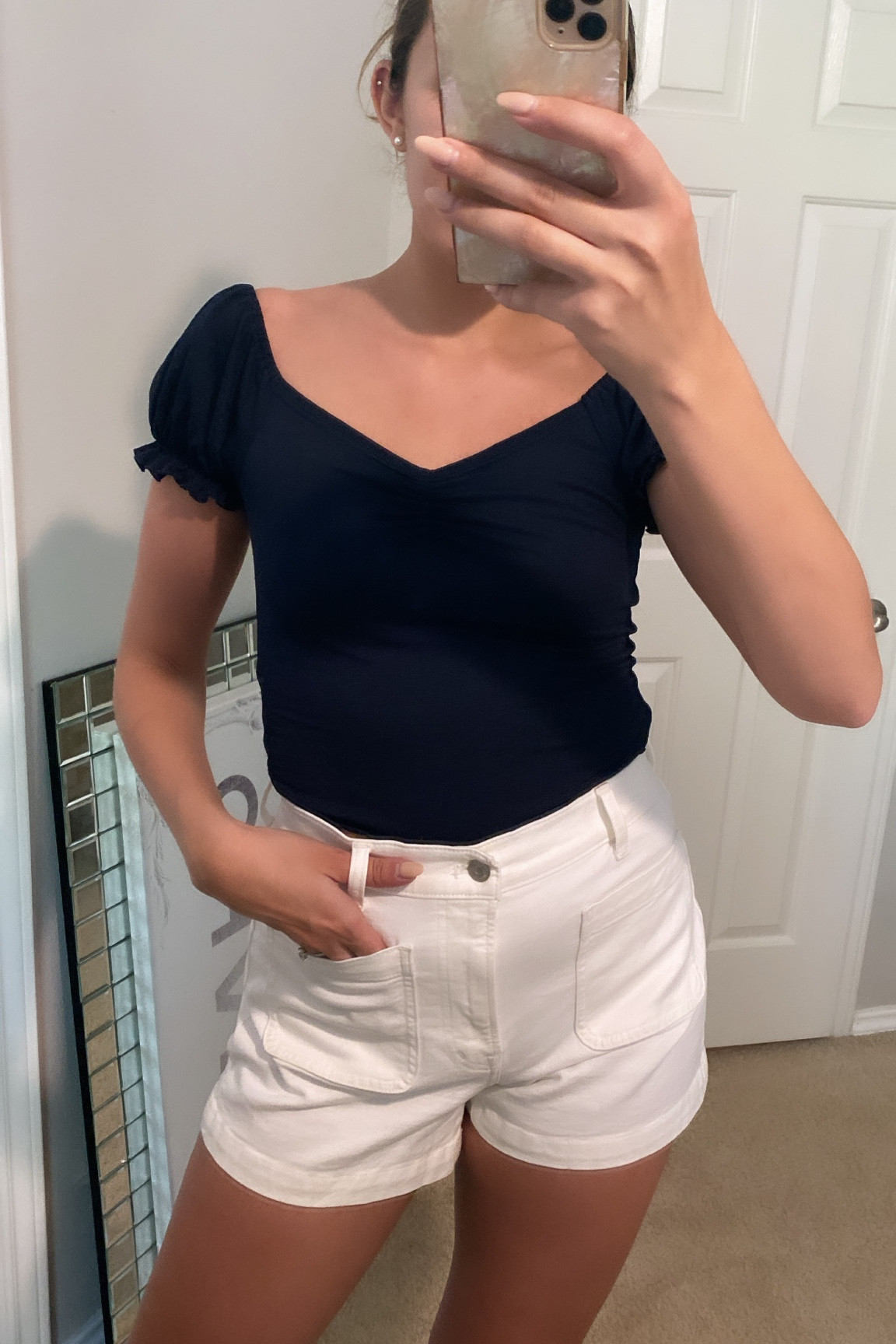 love this classic summer outfit and always love a good white denim pair of shorts 

wearing size small in the top and 27 in the shorts 

#LTKunder50 #LTKunder100