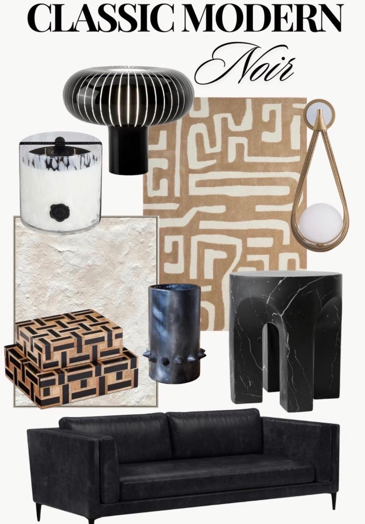 Say hello to your new obsession: Classic Modern Noir! Think sculptural silhouettes, black marble, edgy textures, and a perfect mix of warm neutrals to keep things elevated and grounded. It's modern luxury with a daring twist. If you're craving interiors that are as chic and confident as your wardrobe, this one’s for you.

#LTKHome #LTKSeasonal #LTKSaleAlert