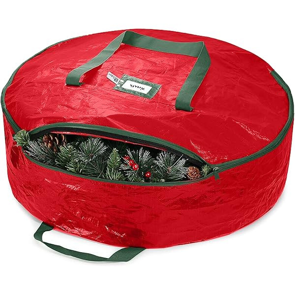 ZOBER Premium Christmas Wreath Storage Bag - Dual-Zippered Storage Container & Durable Handles, Prot | Amazon (US)