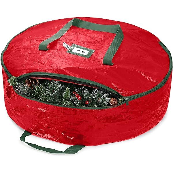 ZOBER Premium Christmas Wreath Storage Bag - Dual-Zippered Storage Container & Durable Handles, Prot | Amazon (US)