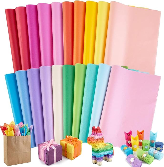 Koogel 330 Sheets Tissue Paper, 14x10 Inch Multicolor Wrapping Tissue Paper for Gift Bags Holiday... | Amazon (US)