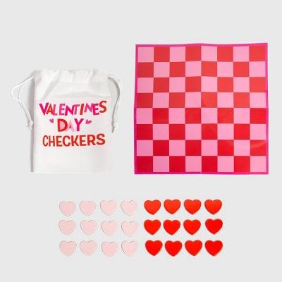 Valentine's Day Game in a Pouch Checkers Board Game - Spritz™ | Target