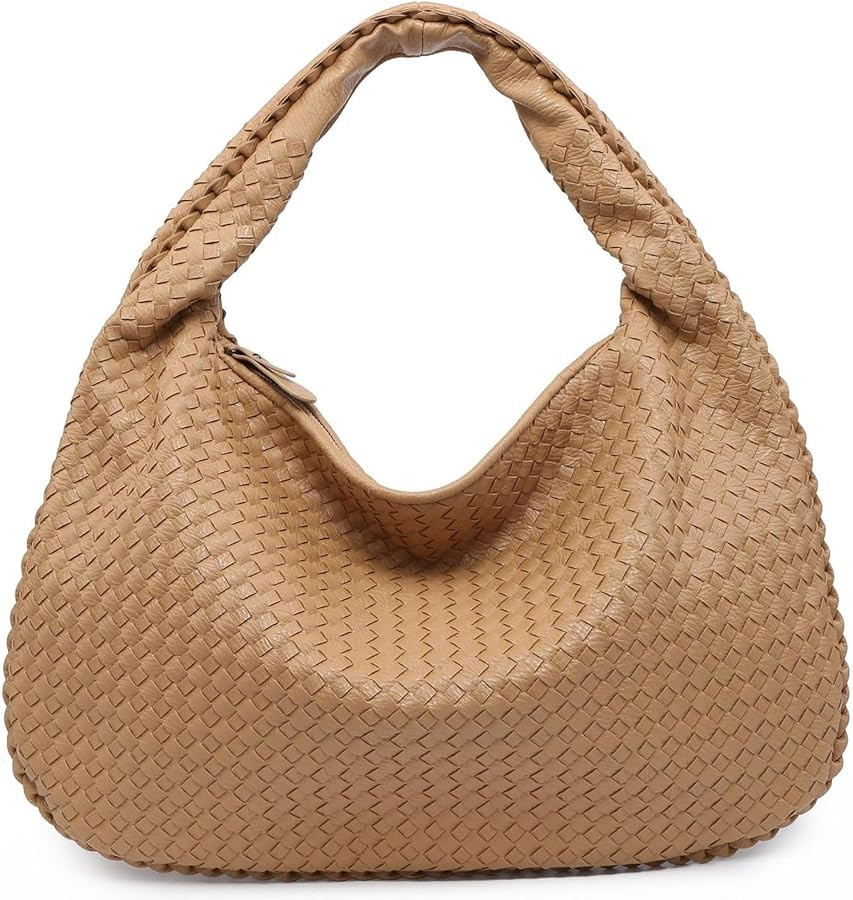 Woven Tote Womens Shoulder Bag -Vegan Leather Work Handwoven Hobo Handbag -Large Woven Purse Unde... | Amazon (US)