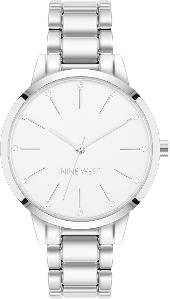 Nine West Women's Crystal Accented Bracelet Watch | Amazon (US)