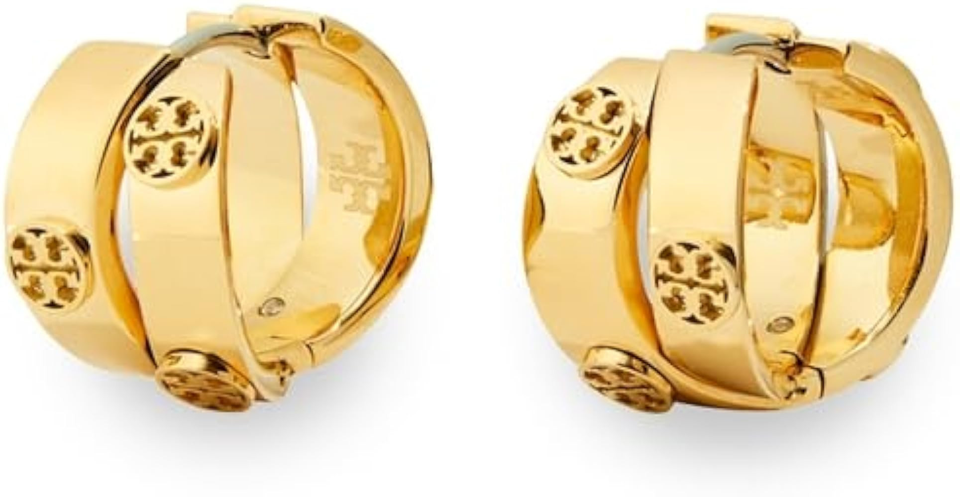 Amazon.com: Tory Burch Women's Icon Double Hoop Earrings, Tory Gold, One Size: Clothing, Shoes & ... | Amazon (US)