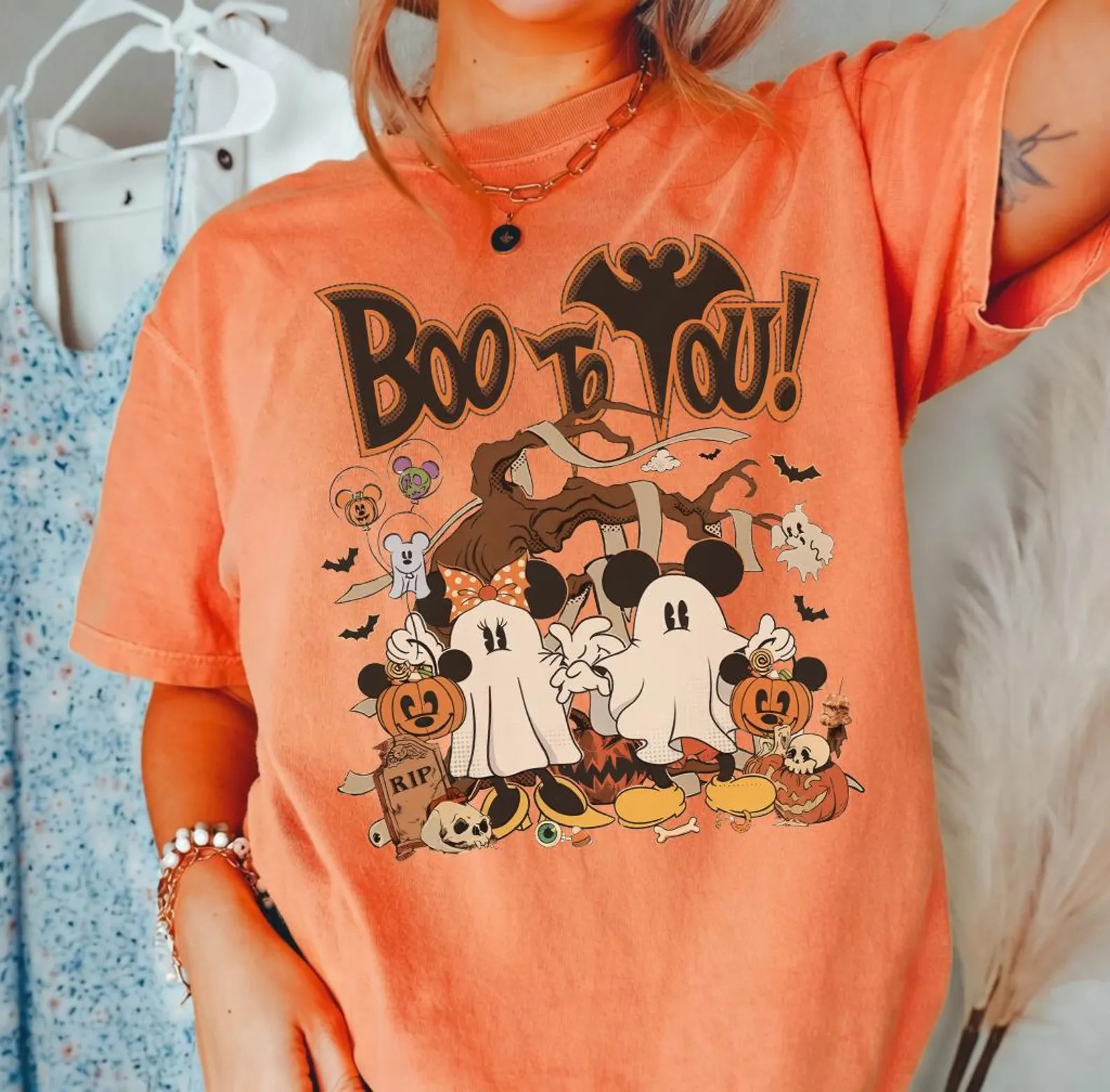Retro Mickey Minnie Ghost Halloween Shirt, Boo to You Spooky Season, Mickey's Not so Scary Hallow... | Etsy (Global)