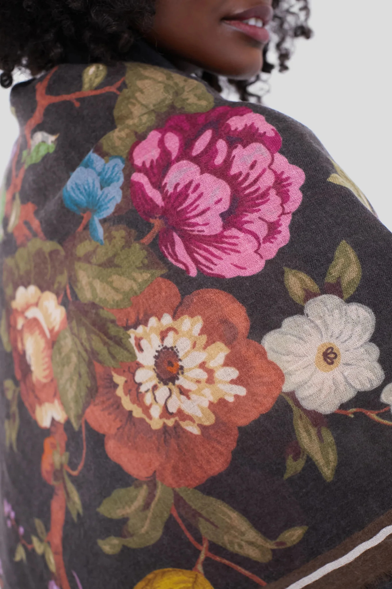 Baroque Floral Silk Cashmere Blend Large Scarf | Tuckernuck (US)